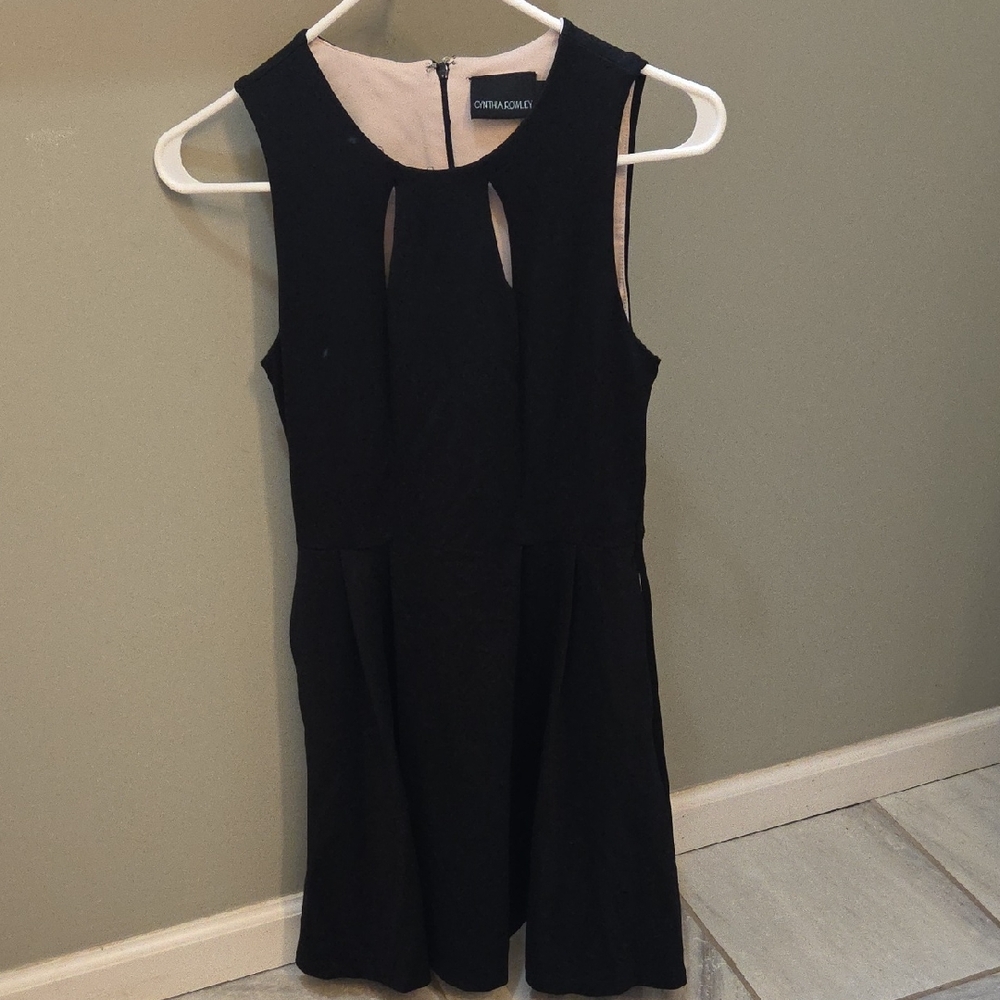 Cynthia Rowley Black Ruffled Botto Mini Dress